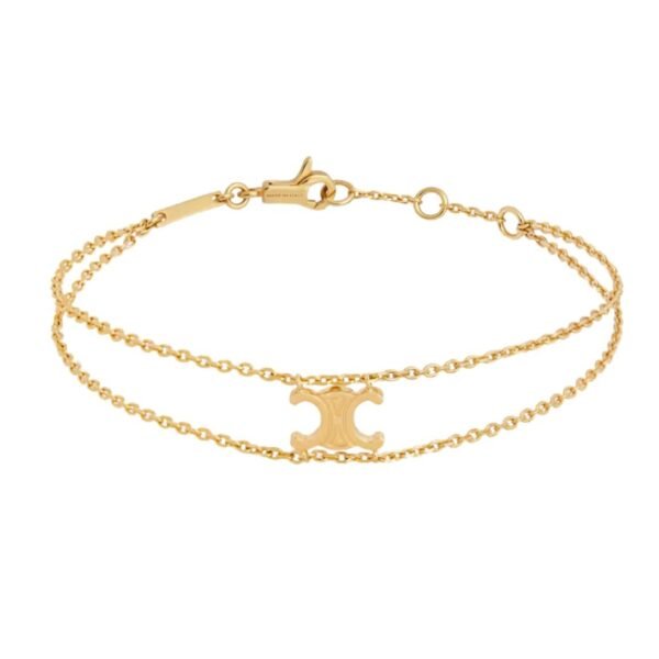 CELINE TRIOMPHE SUSPENDED BRACELET IN BRASS WITH GOLD FINISH