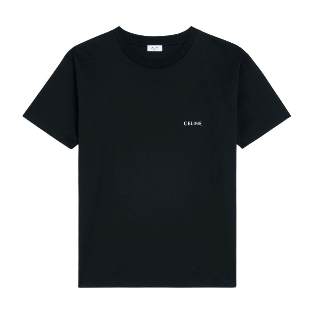 CELINE LOOSE T SHIRT IN COTTON JERSEY BLACK-WHITE