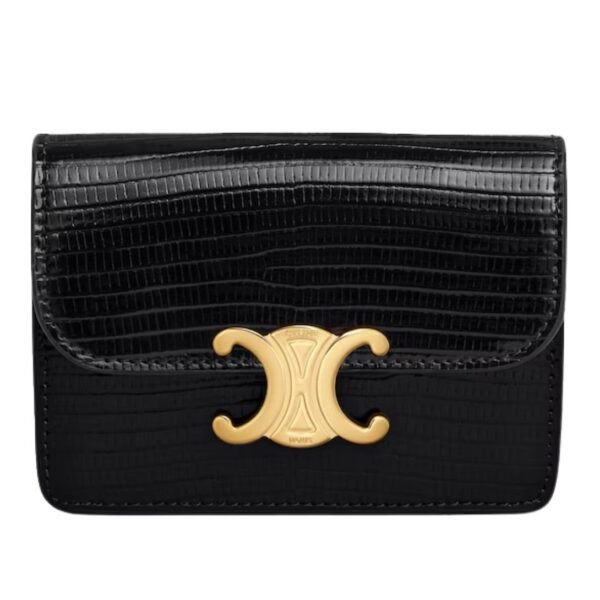 CELINE CARD HOLDER WITH FLAP TRIOMPHE IN LIZARD