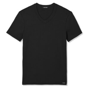 TOM FORD COTTON V NECK T SHIRT BLACK