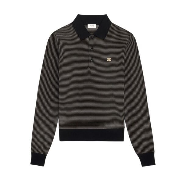 CELINE TRIOMPHE POLO SHIRT IN STRIPED JERSEY