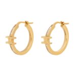 CELINE TRIOMPHE SPARKLE HOOPS IN STRASS AND BRASS WITH GOLD FINISH