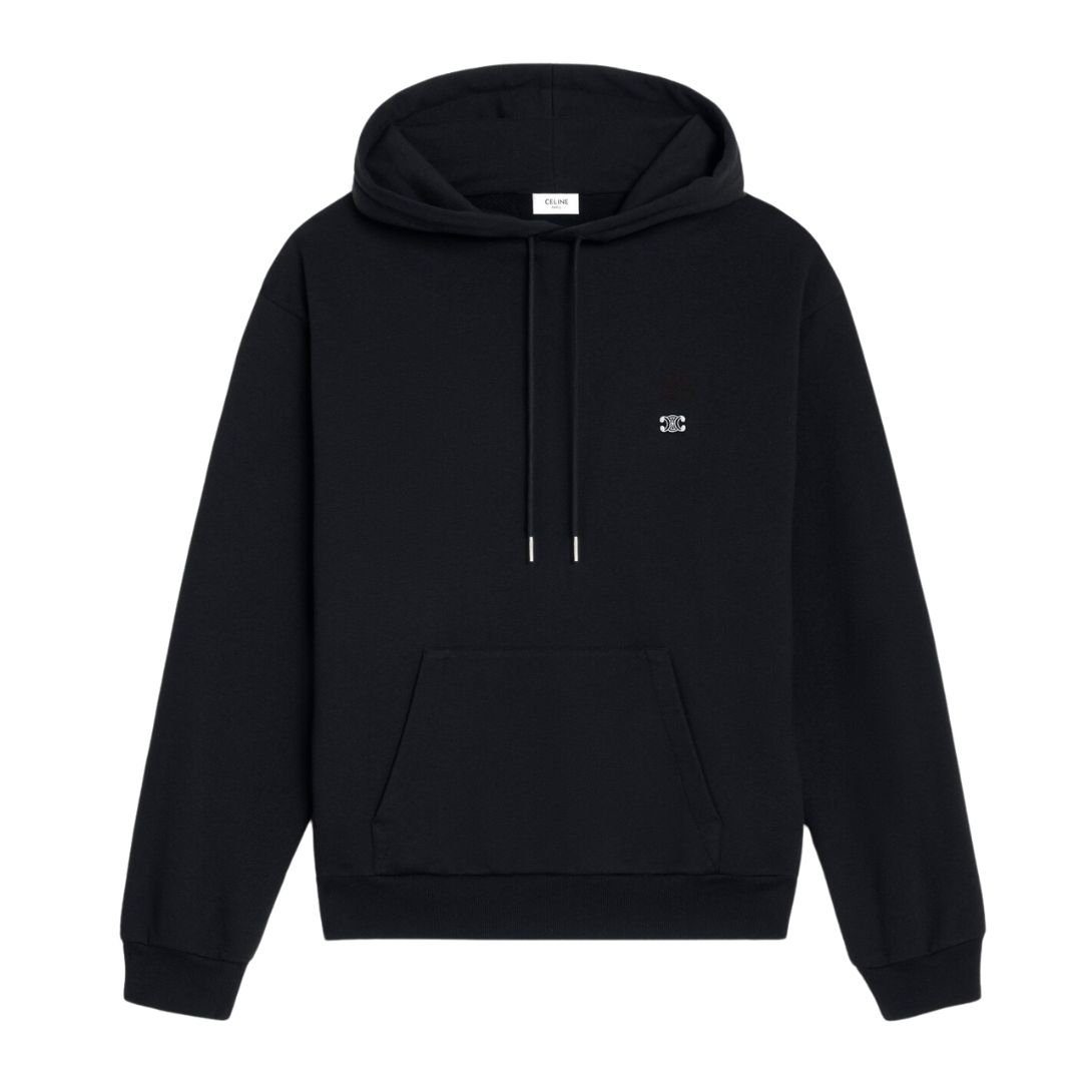 CELINE TRIOMPHE LOOSE HOODIE IN CASHMERE COTTON