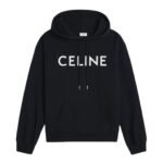 CELINE LOOSE HOODIE IN COTTON FLEECE BLACK