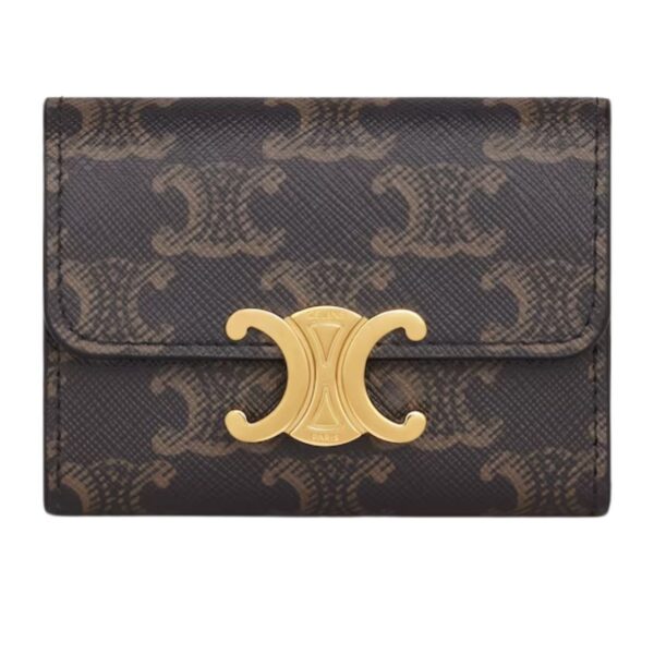 CELINE COMPACT WALLET WITH COIN TRIOMPHE IN CANVAS
