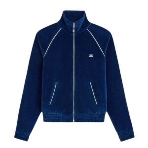 CELINE TRIOMPHE TRACKSUIT JACKET IN VELVET JERSEY BORDEAUX