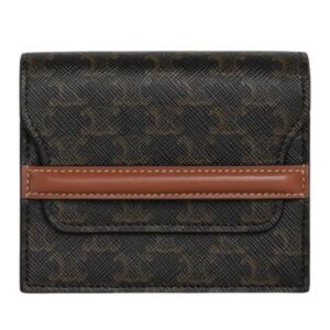 CELINE BUSINESS CARD HOLDER IN TRIOMPHE CANVAS AND LAMBSKIN