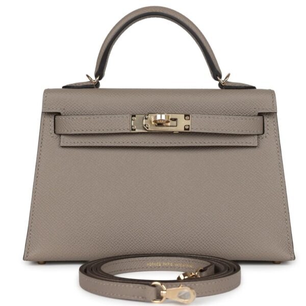 HERMÈS SPECIAL ORDER HSS KELLY SELLIER 20 GRIS ASPHALTE VERSO EPSOM PERMABRASS HARDWARE