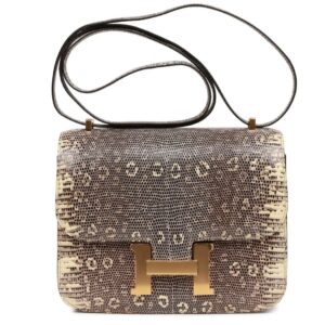 HERMÈS MINI CONSTANCE 18 OMBRE LIZARD VARANUS SALVATOR GOLD HARDWARE