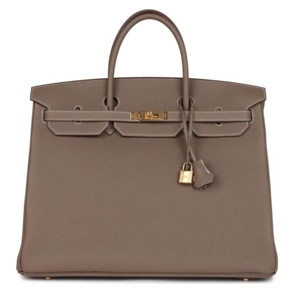 HERMÈS BIRKIN 40 ETOUPE TOGO GOLD HARDWARE