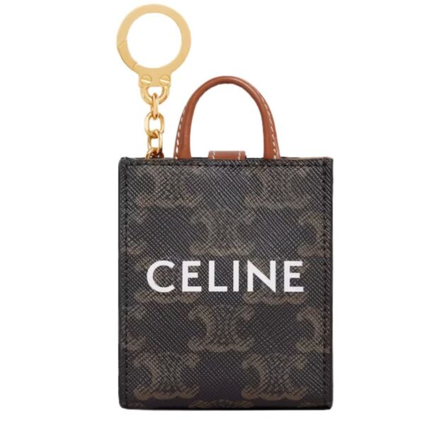 CELINE MICRO VERTICAL CABAS IN TRIOMPHE CANVAS AND CALFSKIN