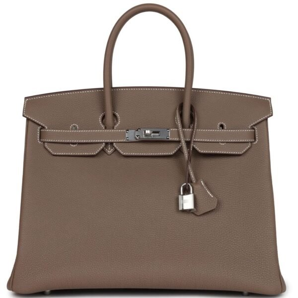 HERMÈS BIRKIN 35 ETOUPE TOGO PALLADIUM HARDWARE