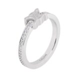 CELINE TRIOMPHE SPARKLE RING IN STRASS AND BRASS WITH RHODIUM FINISH