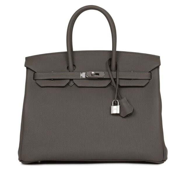 HERMÈS BIRKIN 35 GRIS MEYER TOGO PALLADIUM HARDWARE