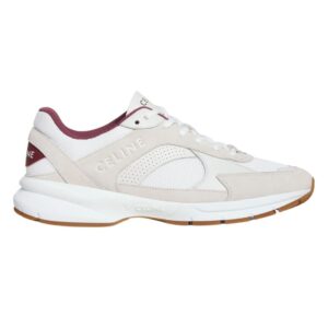 CELINE RUNNER CR 03 LOW LACE UP SNEAKER IN MESH SUEDE CALFSKIN AND PERFORATED CALFSKIN