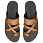 SAINT LAURENT CULVER SLIDES IN SMOOTH LEATHER