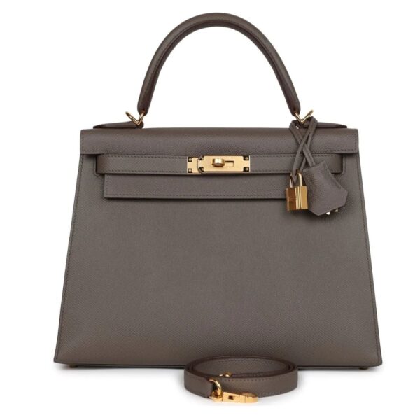 HERMÈS KELLY SELLIER 28 ETAIN EPSOM GOLD HARDWARE