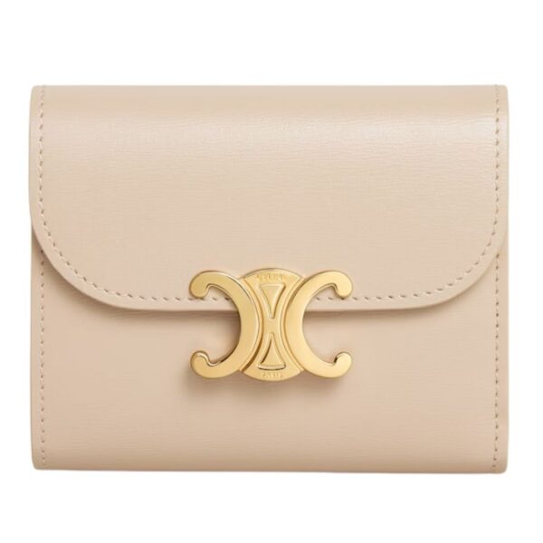 CELINE SMALL FLAP WALLET TRIOMPHE IN SHINY CALFSKIN PEBBLE - Image 2