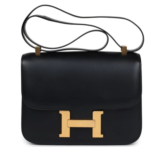 VINTAGE HERMÈS CONSTANCE 23 BLACK EVERCALF GOLD HARDWARE