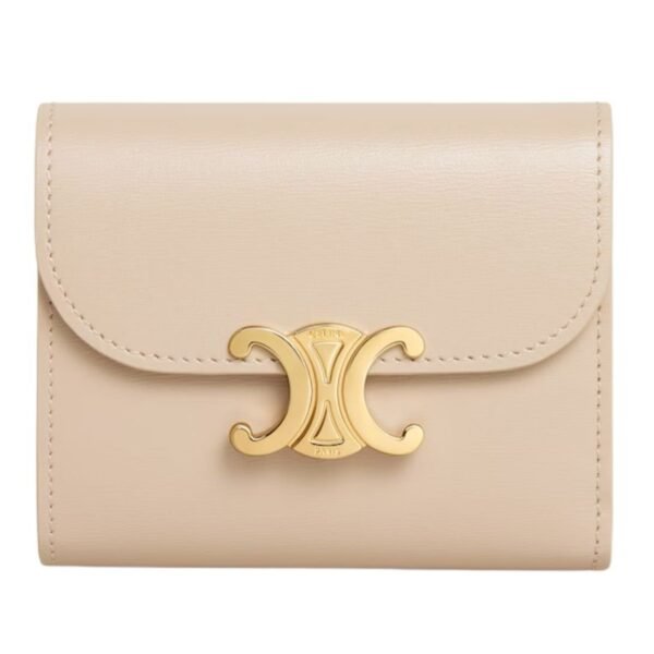 CELINE SMALL FLAP WALLET TRIOMPHE IN SHINY CALFSKIN SPRING YELLOW - Image 2