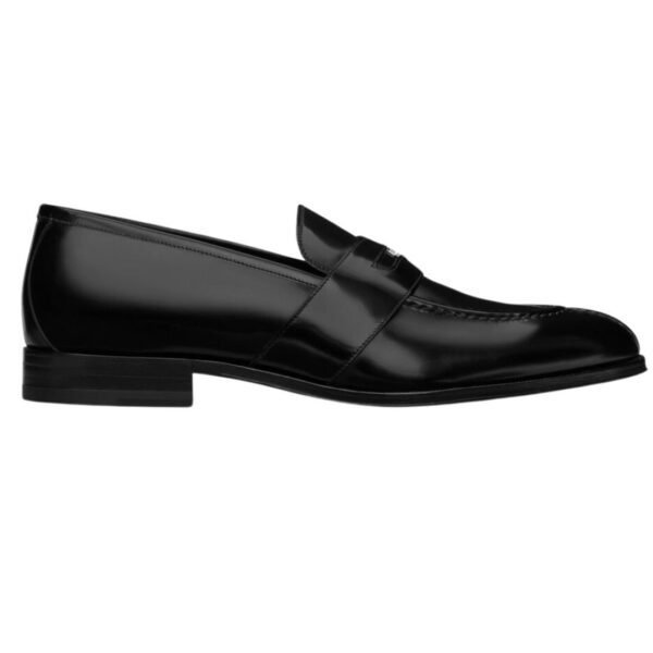 CELINE MALAQUAIS PENNY TRIOMPHE LOAFER IN POLISHED BULL DARK BROWN - Image 2