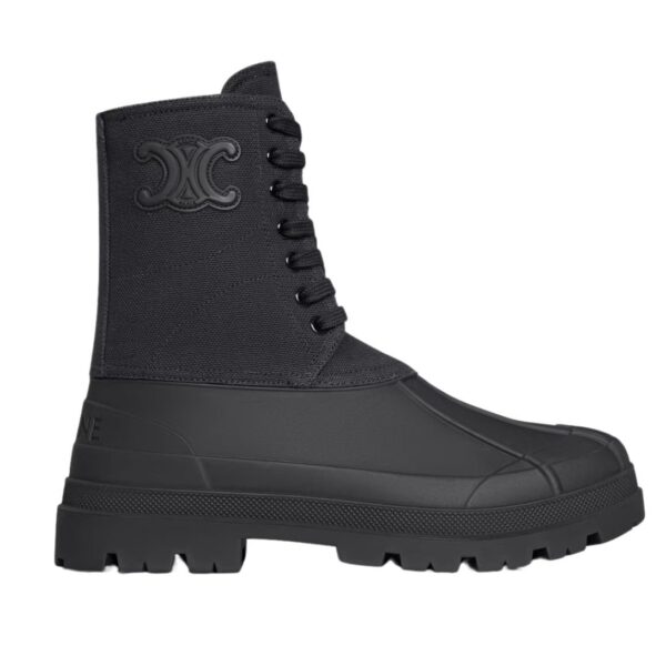 CELINE RILEY LACE UP BOOT IN CANVAS CARAMEL - Image 2