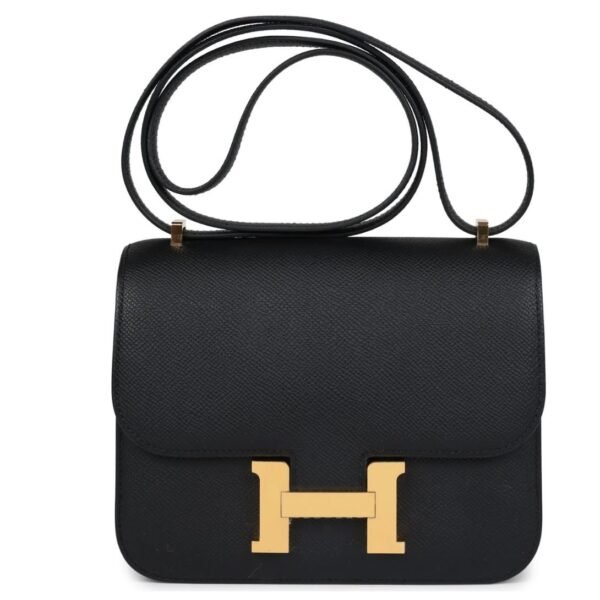 PRE-OWNED HERMÈS CONSTANCE 18 BLACK EPSOM GOLD HARDWARE