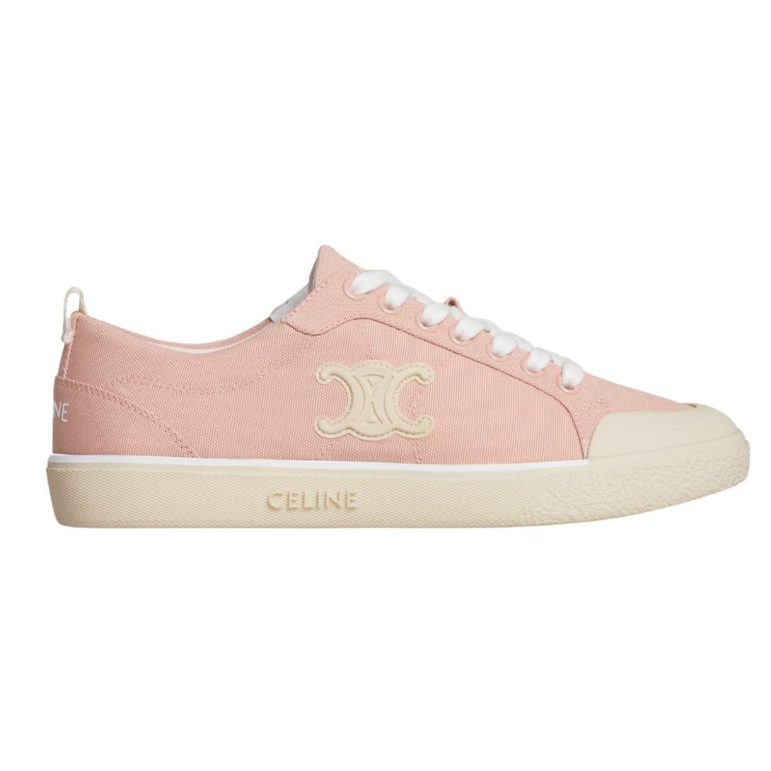 CELINE ALAN SNEAKERS WITH TRIOMPHE IN CANVAS ROSEWOOD