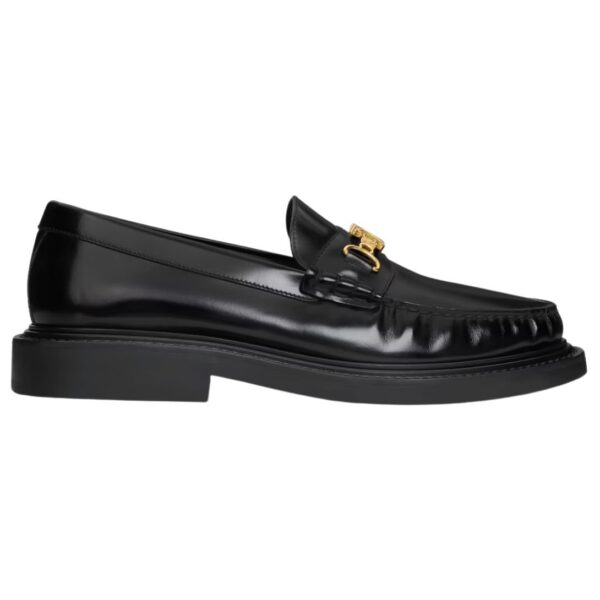 CELINE UNIVERSITÉ TRIOMPHE CHAIN LOAFFER IN POLISHED BULL BLACK