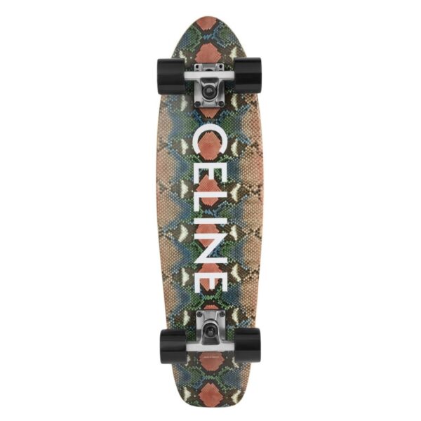 CELINE MINI CRUISER IN WOOD WITH PYTHON AND CELINE PRINT BEIGE-BLACK - Image 2