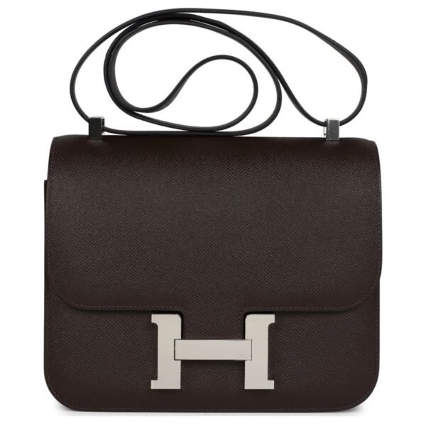 HERMÈS CONSTANCE 24 CHOCOLATE EPSOM PALLADIUM HARDWARE