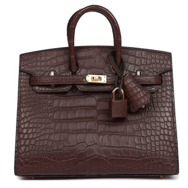 HERMÈS BIRKIN SELLIER 20 HAVANE MATTE ALLIGATOR GOLD HARDWARE
