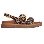 CELINE TIPPI TRIOMPHE SANDAL IN LEOPARD PRINTED HAIRY CALFSKIN