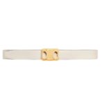 CELINE MEDIUM REVERSIBLE FRAMED TRIOMPHE BELT IN TAURILLON BLACK-WHITE COTTON