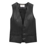 SAINT LAURENT VEST IN SHINY LAMBSKIN