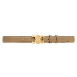CELINE MEDIUM TRIOMPHE BELT IN TAURILLON LEATHER SMOKED BROWN
