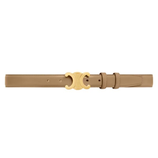 CELINE MEDIUM TRIOMPHE BELT IN TAURILLON LEATHER SMOKED BROWN