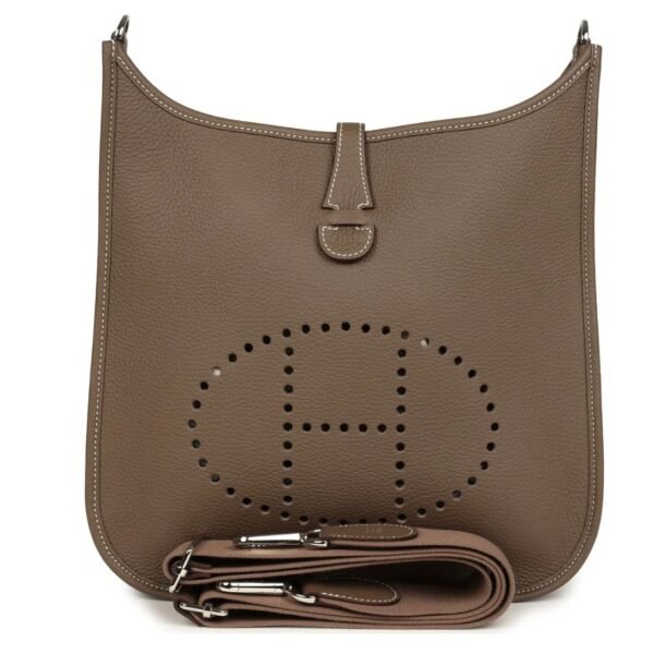 HERMÈS EVELYNE III PM ETOUPE CLEMENCE PALLADIUM HARDWARE
