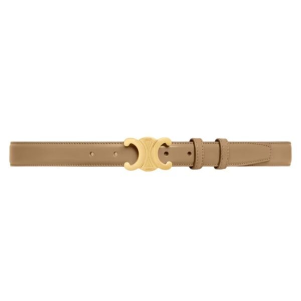 CELINE MEDIUM TRIOMPHE BELT IN TAURILLON LEATHER GLAZED BROWN - Image 2