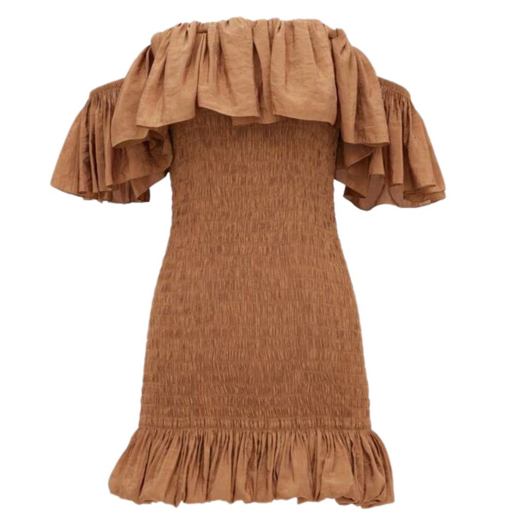 1-1163.jpg SAINT LAURENT SMOCKED DRESS IN CANVAS