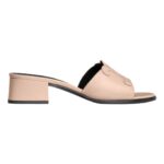 CELINE CLEMENCE MULE IN LAMBSKIN AND PATENT CALFSKIN BLUSH