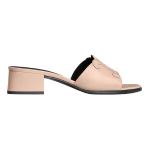 CELINE CLEMENCE MULE IN LAMBSKIN AND PATENT CALFSKIN BLUSH