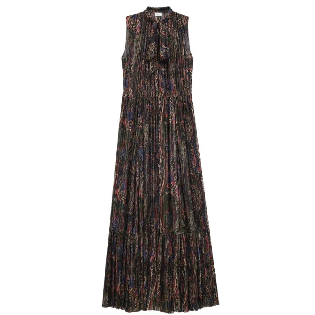 1-1171.jpg SAINT LAURENT LAVALLIÈRE DRESS IN LUREX PAISLEY SILK