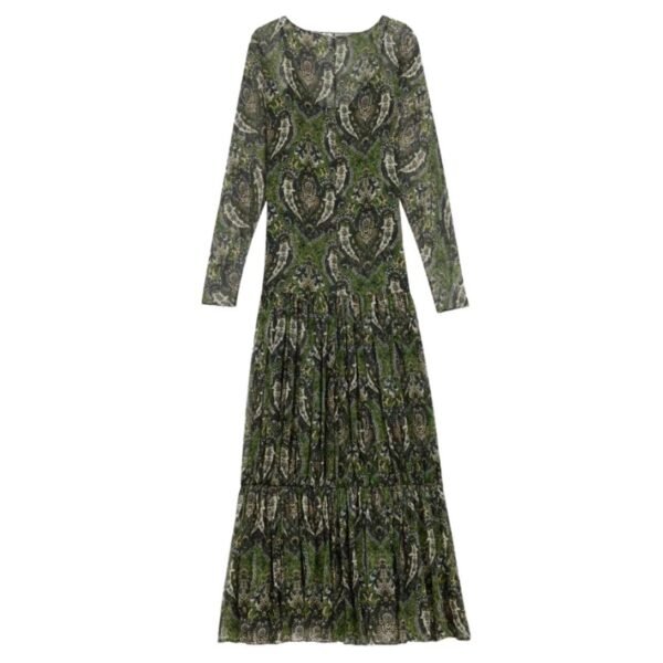 SAINT LAURENT LONG DRESS IN PAISLEY SILK CREPON
