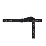 CELINE MEDIUM DOUBLE RING BELT IN JACQUARD TEXTILE AND CALFSKIN