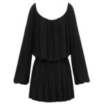 SAINT LAURENT GATHERED DRESS IN SATIN CREPE JERSEY
