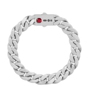 CELINE LES POINÇONS BRACELET IN STERLING SILVER AND GARNET