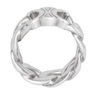CELINE TRIOMPHE GOURMETTE RING IN BRASS WITH RHODIUM FINISH