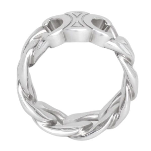 CELINE TRIOMPHE GOURMETTE RING IN BRASS WITH RHODIUM FINISH