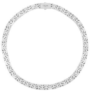 CELINE MESH NECKLACE IN STERLING SILVER WITH RHODIUM FINISH